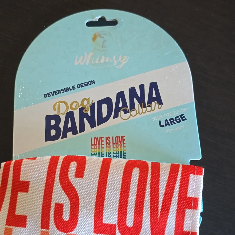 Whimsy Dog Bandana Collar Size Large Love is Love NWT‎